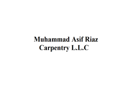 Muhammad Asif Riaz Carpentry L.L.C